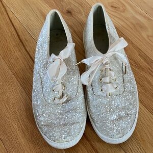 Keds x Kate Spade Glitter Sneakers with Ribbon Laces